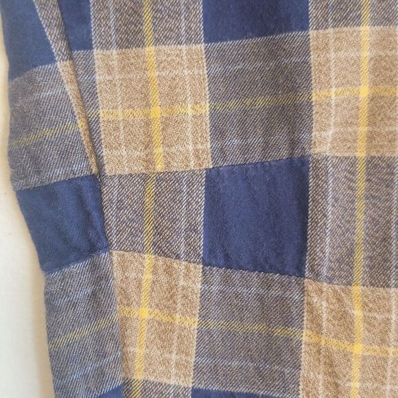 Scotch and Soda Flannel Button Down Shirt Mens S Long Sleeve Blue Gold Plaid - Picture 13 of 14